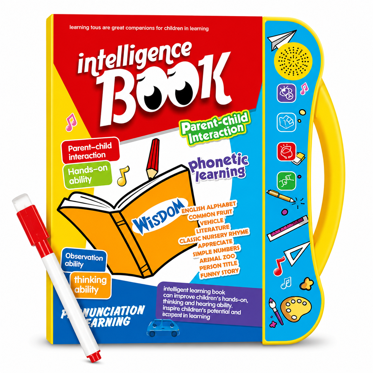 Kids Electronic Learning Book with Interactive Touch & Voice | ABC, Numbers, Math & Educational Study Toy