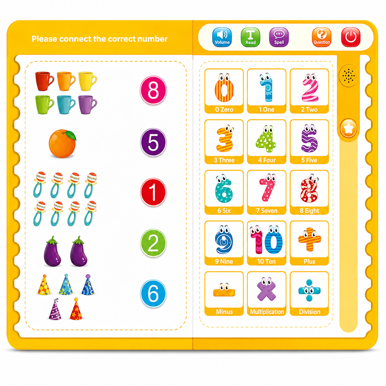 Kids Electronic Learning Book with Interactive Touch & Voice | ABC, Numbers, Math & Educational Study Toy